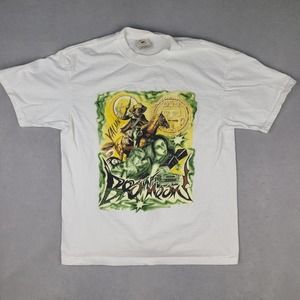 Vintage County Seat T-Shirt‎ Mens Medium White Brown Moon Valiant Graphic Tee